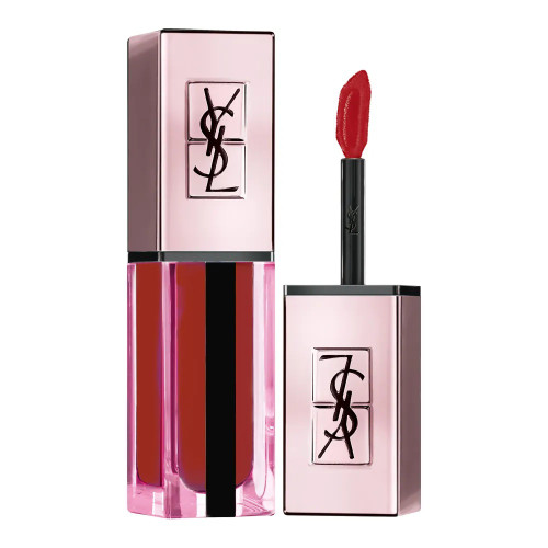 YVES SAINT LAURENT WATER STAIN GLOW 0.2 LIP STAIN #204 PRIVATE CARMINE