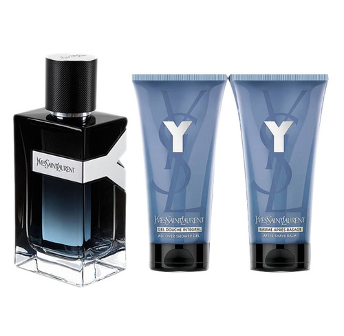 Y BY YSL 3 PCS SET FOR MEN: 3.3 EAU DE PARFUM SPRAY + 1.6 ALL-OVER