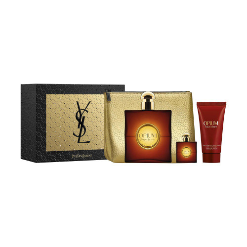 YSL OPIUM 3 PCS GIFT SET FOR WOMEN: 3 OZ EAU DE TOILETTE SPRAY + 1.7 BODY LOTION + 0.25 EAU DE TOILETTE