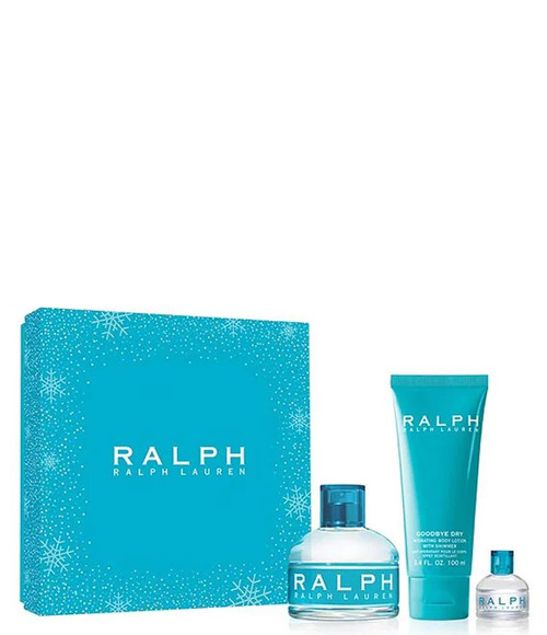 RALPH 3 PCS SET FOR WOMEN: 3.4 EAU DE TOILETTE SPRAY + 0.25 OZ EAU DE TOILETTE + 3.4 BODY LOTION (HARD BOX).