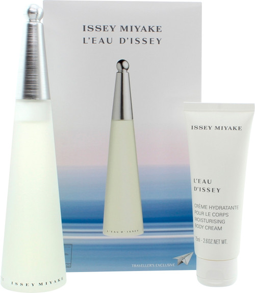 ISSEY MIYAKE 2 PCS SET FOR WOMEN: 3.4 EAU DE TOILETTE SPRAY + 2.5 BODY CREAM (TRAVEL)