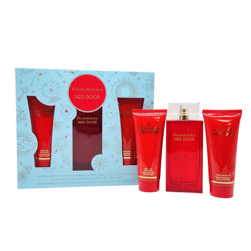 RED DOOR 3 PCS SET: 3.3 EAU DE TOILETTE SPRAY + 3.3 BODY LOTION + 3.3 SHOWER GEL RED DOOR 3 PCS SET: 3.3 EAU DE TOILETTE SPRAY + 3.3 BODY LOTION + 3.3 SHOWER GEL