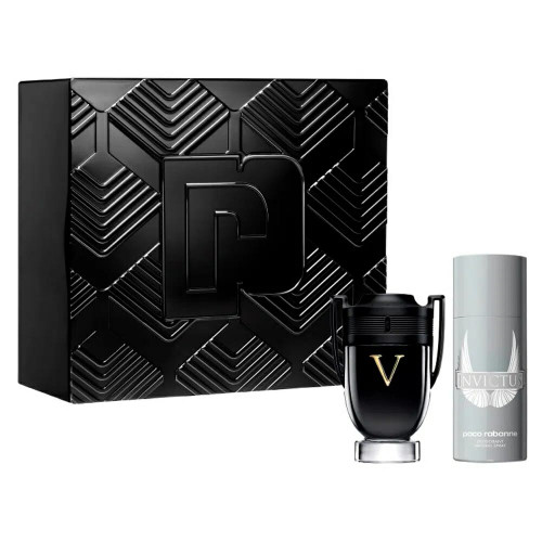 PACO RABANNE INVICTUS VICTORY 2 PCS SET FOR MEN: 3.4 EAU DE PARFUM EXTREME SPRAY + 5.1 DEODORANT SPRAY