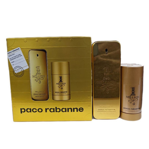 PACO RABANNE ONE MILLION 2 PCS SET FOR MEN: 3.4 EAU DE TOILETTE SPRAY + 2.3 DEODORANT STICK