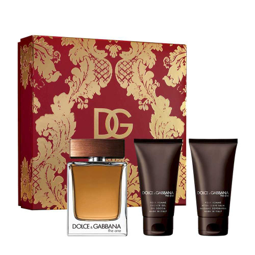 DOLCE & GABBANA THE ONE 3 PCS SET FOR MEN: 3.3 EAU DE TOILETTE SPRAY + 1.7 AFTER SHAVE BALM + 1.7 SHOWER GEL DOLCE & GABBANA THE ONE 3 PCS SET FOR MEN: 3.3 EAU DE TOILETTE SPRAY + 1.7 AFTER SHAVE BALM + 1.7 SHOWER GEL