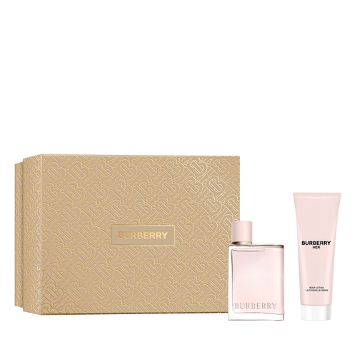 BURBERRY HER 2 PCS SET: 1.6 EAU DE PARFUM SPRAY + 2.5 BODY LOTION.