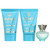 VERSACE DYLAN TURQUOISE 3 PCS SET FOR WOMEN: 5 ML EAU DE TOILETTE MINI + 0.8 SHOWER GEL + 0.8 BODY GEL