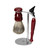 ACCA KAPPA SHAVING SET HIGH QUALITY RESIN WITH STAINLESS STEEL STAND IN VENETIAN RED: PURE BADGER SHAVING BRUSH + "MACH 3" RAZOR