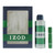 IZOD GREEN 2 PCS GIFT SET FOR MEN: 0.5 EAU DE TOILETTE TRAVEL SPRAY + 6.8 BODY SPRAY