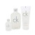 CK ONE 3 PCS SET: 3.4 EAU DE TOILETTE SPRAY + 0.5 OZ EAU DE TOILETTE + 3.4 BODY WASH (HARD BOX)