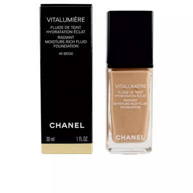 CHANEL VITALUMIERE 1 OZ RADIANT MOISTURE RICH FLUID FOUNDATION #40 BEIGE -  Nandansons International Inc.