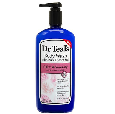 Dr Teal’s Calm & Serenity Body Wash with Rose Essential Oil 24 fl oz (710 mL) product package