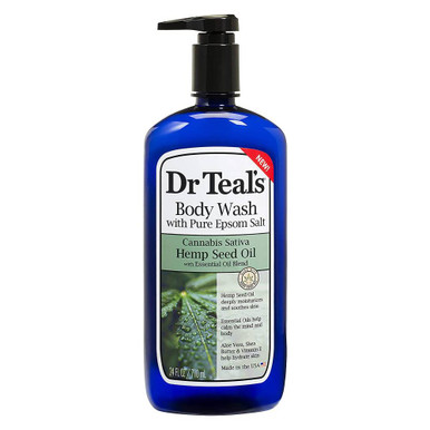 Dr Teal’s Cannabis Sativa Hemp Seed Oil Body Wash 24 fl oz (710 mL) product package