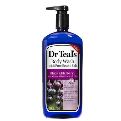 Dr Teal’s Black Elderberry with Vitamin D Body Wash 24 fl oz (710 mL) product package