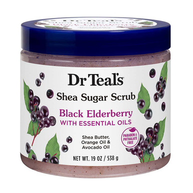 Dr Teal’s Black Elderberry Shea Sugar Scrub 19 oz (538 g) product package