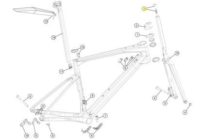 Couvercle supérieur de fourche BMC ICS Carbon Disc