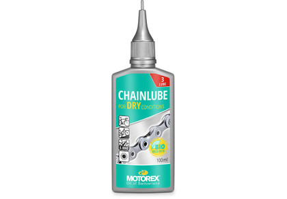 Lubrifiant Motorex Chainlube pour conditions sèches, bouteille de 100 ml