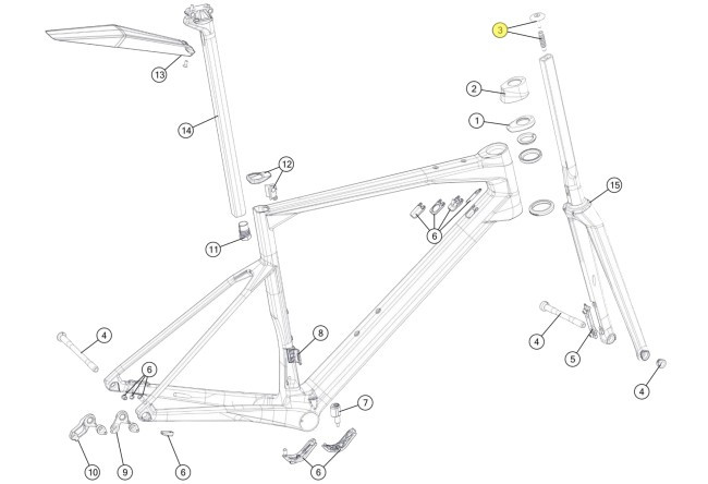 Couvercle supérieur de fourche BMC ICS Carbon Disc