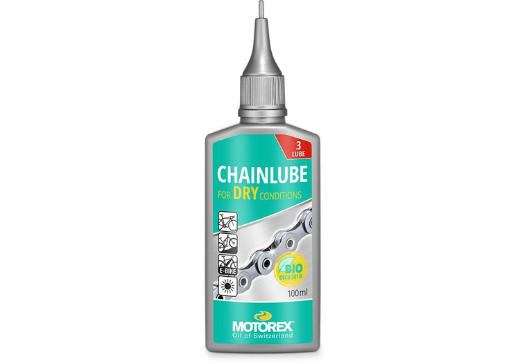 Lubrifiant Motorex Chainlube pour conditions sèches, bouteille de 100 ml