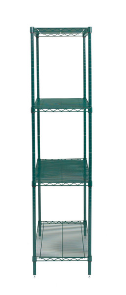 Olympic JEZ1848K-4-SR 4-Shelf Wire Shelving Convenience Pack, Green-Guard Epoxy 18" x 48" x 74"
