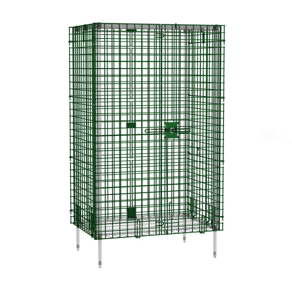 Olympic JSEC53K-CTN Security Cage Enclosure Kit for 24" x 36" Shelving, Green-Guard Epoxy (Shelves and Posts Not Included)