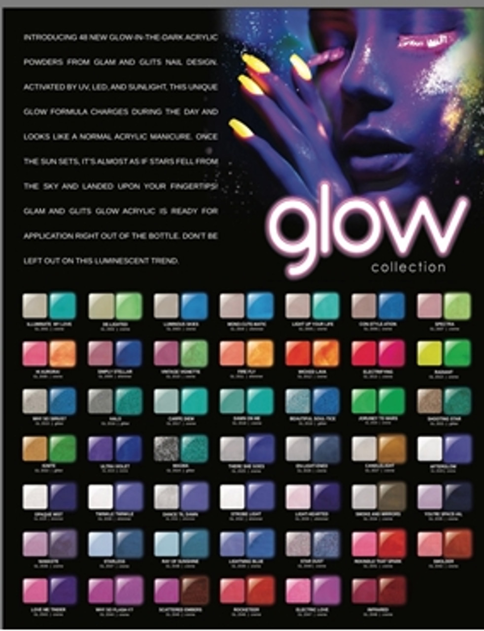 glam and glits glow in the dark acrylic powder