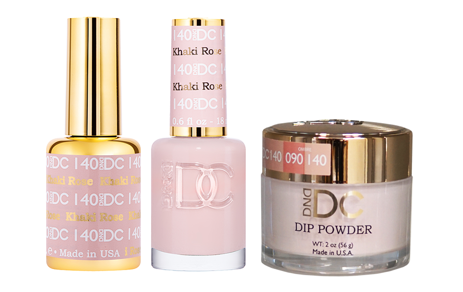 DND DC 3IN1 MATCHING(GEL+LACQUER+DIP) DC140 Khaki Rose Diamond