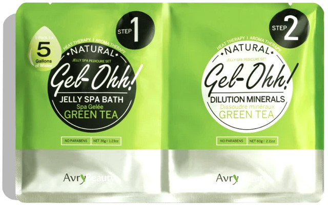 Avry Beauty GelOhh! Jelly Spa Bath Pedicure Set 2 Step Green Tea