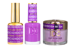 DND DC 3IN1 MATCHING(GEL+LACQUER+DIP) - #DC024- Purple Flower