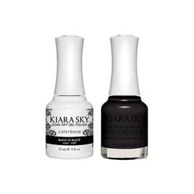 Kiara Sky Gel + Lacquer - #G435-BLACK TO BLACK