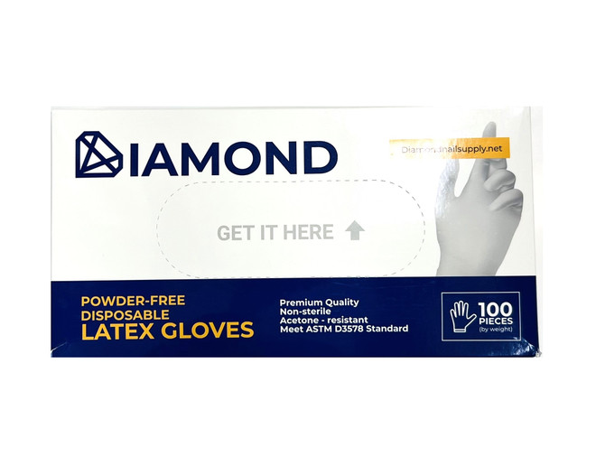 DIAMOND Latex Glove Powder-Free 100/pk - size MEDIUM