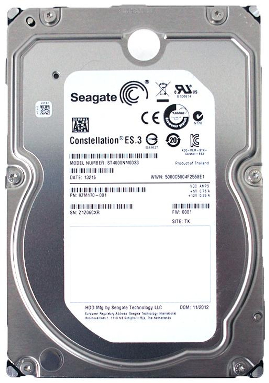 Seagate Constellation ES.3 ST4000NM0033 4TB 7200 RPM 128MB Cache SATA  6.0Gb/s 3.5