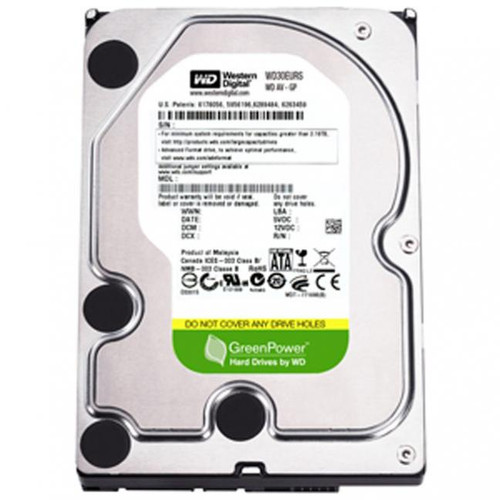 Western Digital AV-GP WD30EURS 3TB 64MB Cache SATA 3.0Gb/s 3.5" Internal Hard Drive - Used