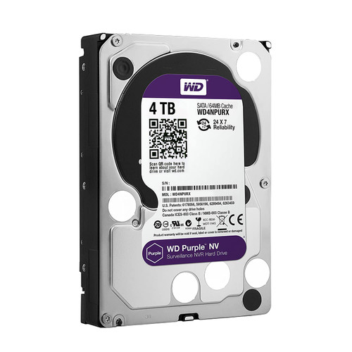 Western Digital WD4NPURX Purple NV 4TB Surveillance Hard Disk Drive Intellipower SATA 6 Gb/s 64MB Cache 3.5" - Used Western Digital WD4NPURX Purple NV 4TB Surveillance Hard Disk Drive Intellipower SATA 6 Gb/s 64MB Cache 3.5" - Used