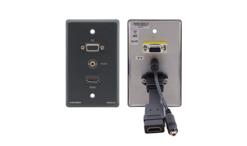 Kramer Electronics WXA-H/US(W) Passive Wall Plate - 15-pin HD (F/F), 3.5mm & HDMI