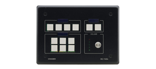 Kramer Electronics RC-74DL(B) 12?Button Master Room Controller with Digital Volume Knob Kramer Electronics RC-74DL(B) 12?Button Master Room Controller with Digital Volume Knob