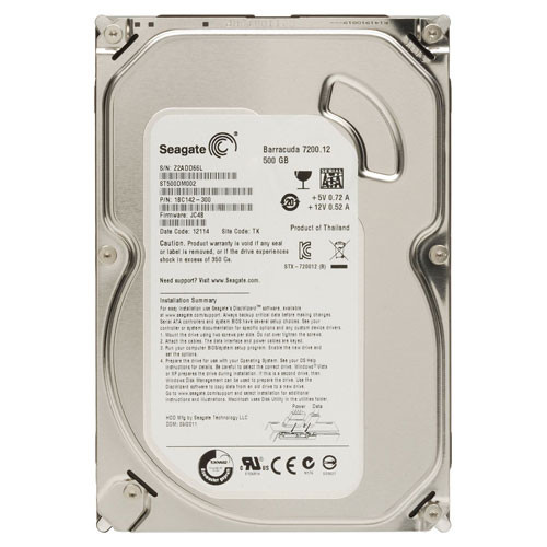 Seagate Barracuda ST500DM002 500GB 7200 RPM 16MB Cache SATA 6.0Gb/s 3.5' Internal Hard Drive - New
