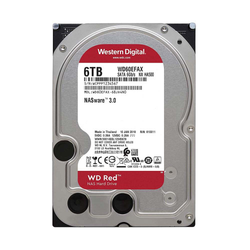 WD WD60EFAX Red 6TB NAS Hard Disk Drive 5400 RPM Class SATA 6Gb/s 256MB Cache 3.5 Inch 