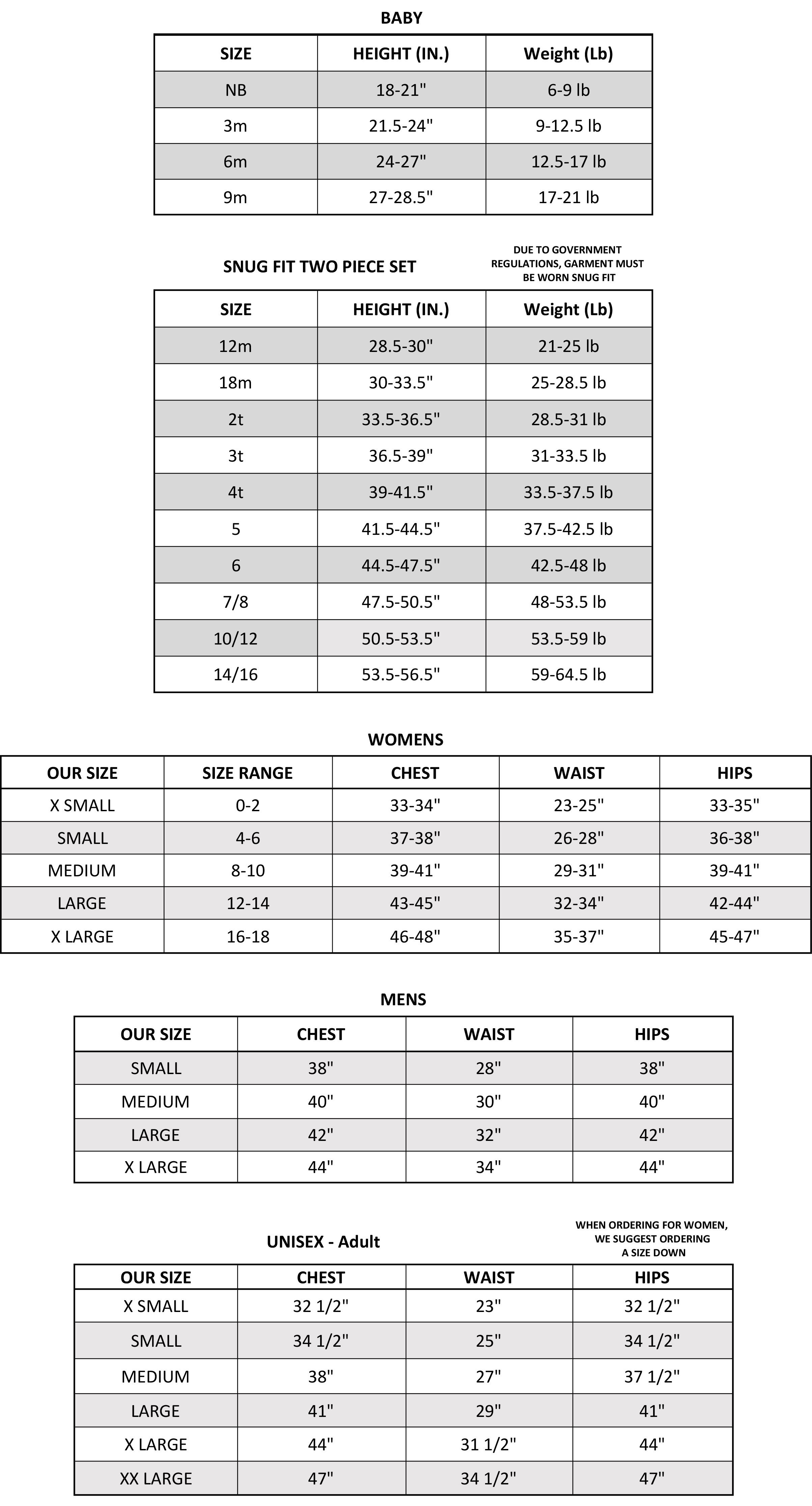 Size Chart