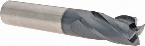 1/8" Square End Mill Carbide 4 Flute 30° Helix Standard Length AlTiN Coated HTC DIA=1/8" LOC=1/2" OAL=1-1/2" SHK=1/8"