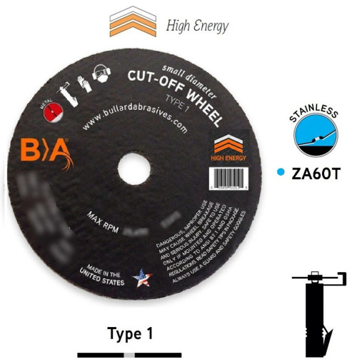 4 x 1/32" | T1 Cut-Off Wheels | Rotary Tools | 3/8" Arbor | Box 50