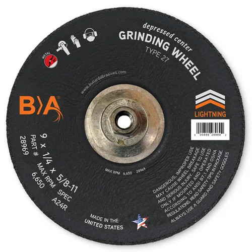 9 x 1/4" | T27 Depressed Center | Grinding Wheels | 5/8"-11 Arbor | BA 28969 | Box 10