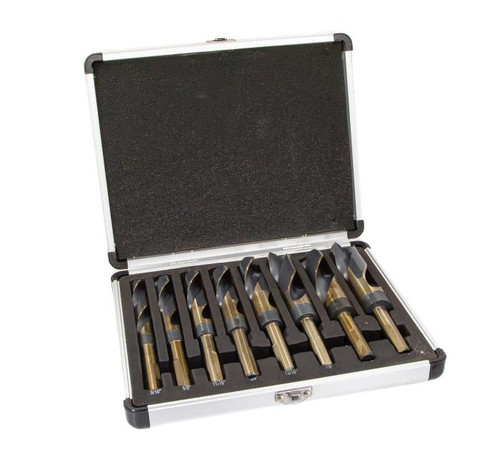 8 Piece Reduced Shank HSS Black & Gold Contractor Drill Bit Set