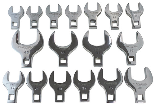 17 Pc. Metric 1/2" Drive Jumbo Crowfoot Wrench Set