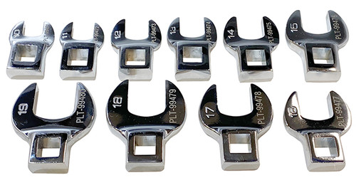 10 Pc. Metric 3/8" Drive Crowfoot Wrench Set