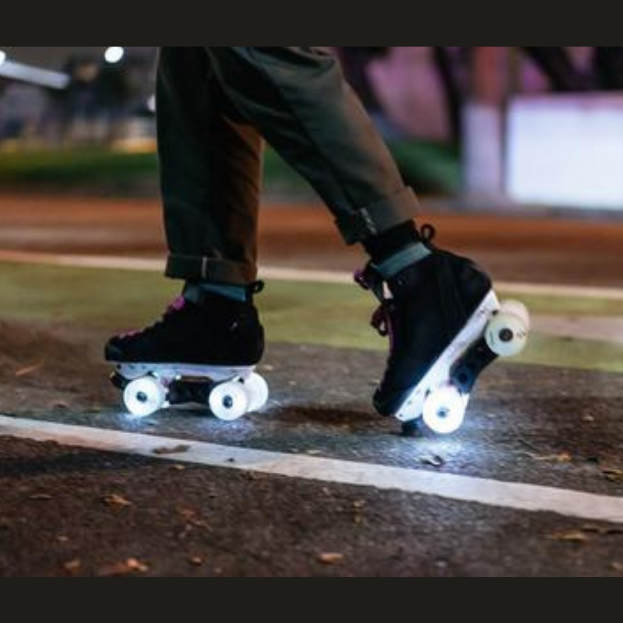Light up Inline Skate Wheels with Bearings 90A Luminous Skating Wheels 4-Pack 