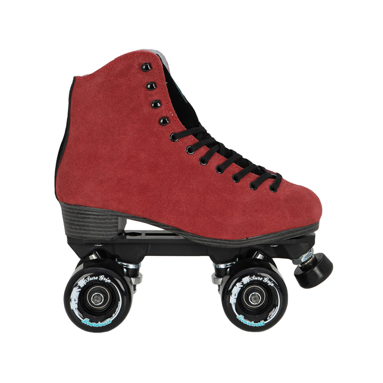 Boardwalk Red and Black Suede Roller Skates