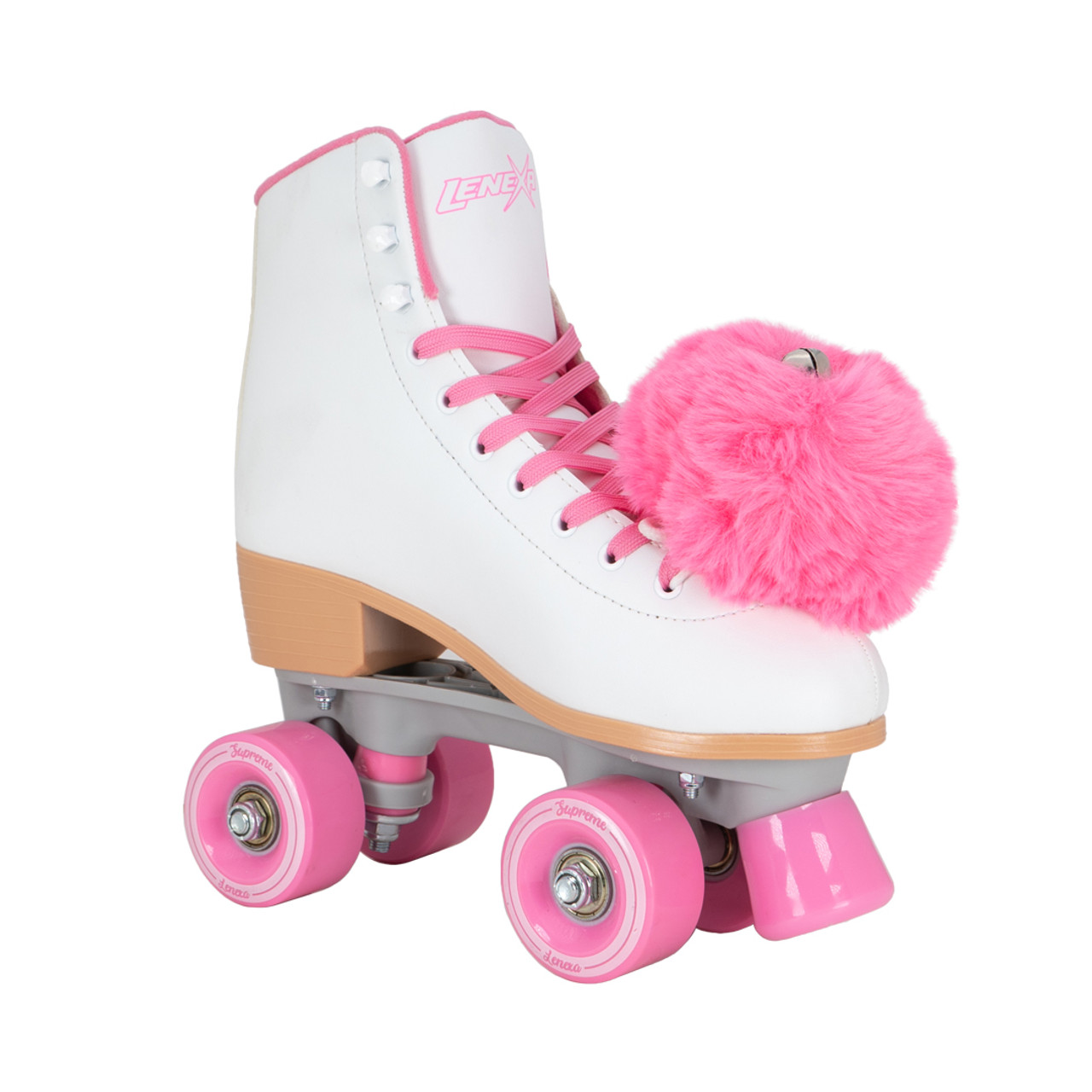 2 Pieces Large Roller Skate Pom Poms for Women Girls Princess Fluffy Tie-on Roller  Skate Pom Poms with Jingle Bells Fuzzy Pom Poms Quad Roller Skate  Accessories, 8 cm 