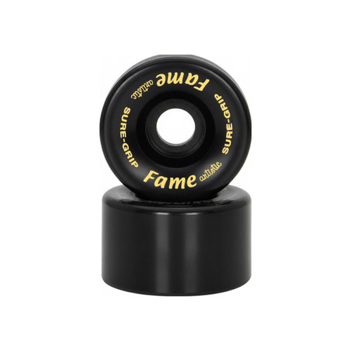 Sure-Grip Fame Indoor Roller Skate Wheels in Black and Gold from Roller Skate Nation