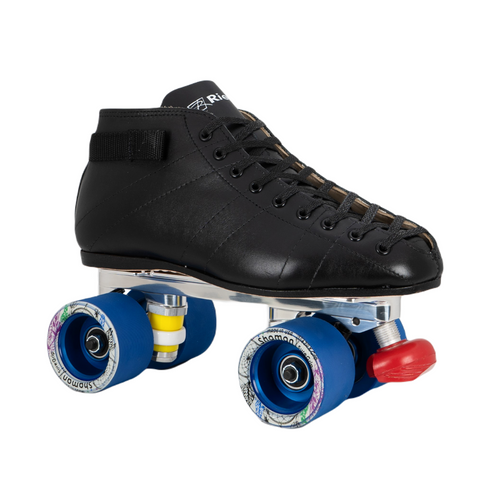 Black Riedell 595 Roller Skates with Shaman Wheels from Roller Skate Nation